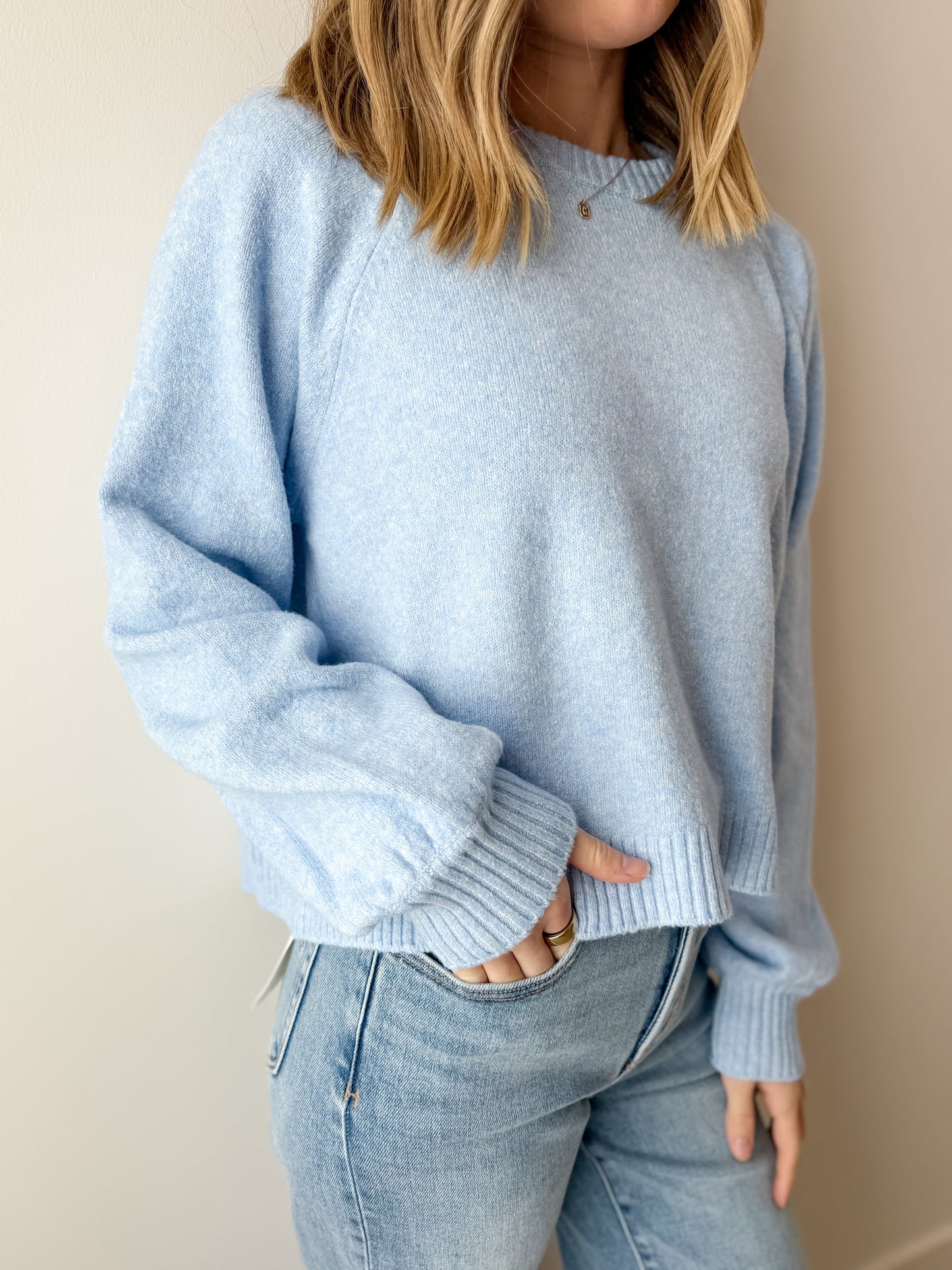 Coming Up Sweater - Light Blue