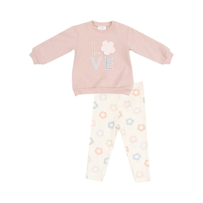 French Terry Oversize Applique Sweatshirt + Leggings