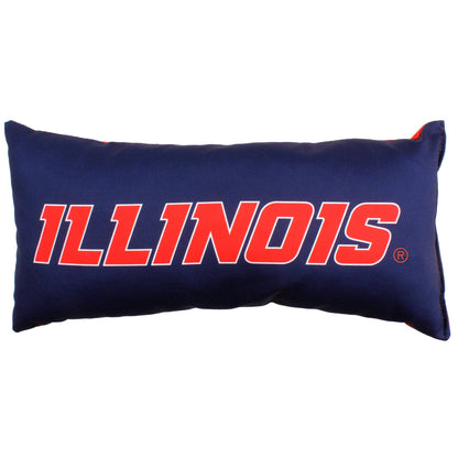 Illinois Fighting Illini 2 Sided Bolster Travel Pillow, 16" x 6"