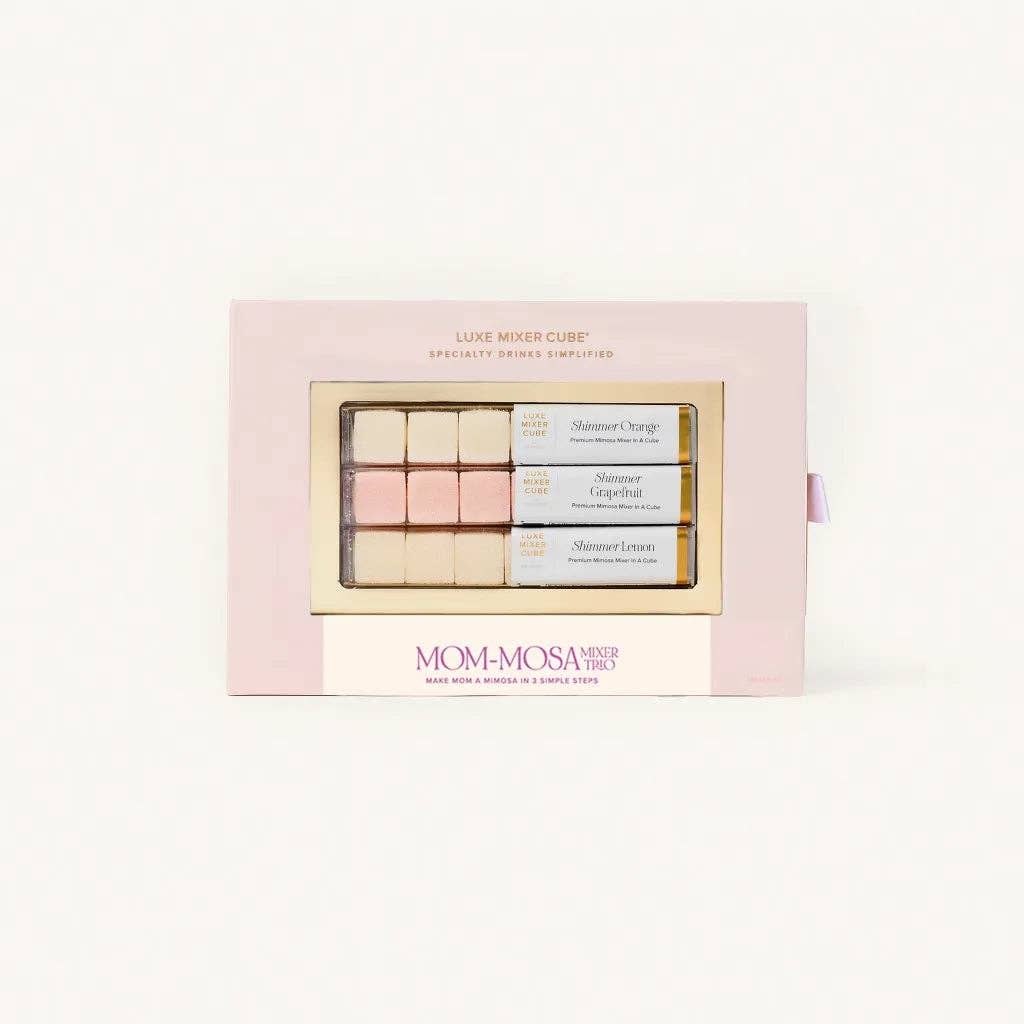 LUXE Mixer Cube - Mom-Mosa Mimosa Mixer Set - 3 Citrus Flavors & Shimmer