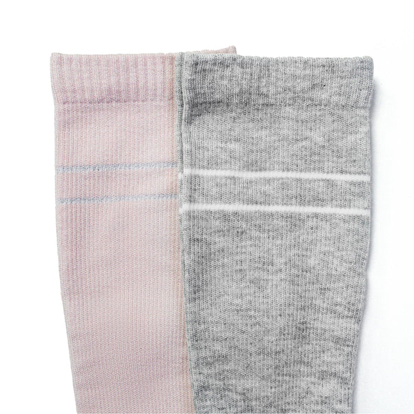 Kindred Bravely - Maternity & Postpartum Compression Socks 2 Pack: Pink & Grey Heather / Regular Calf