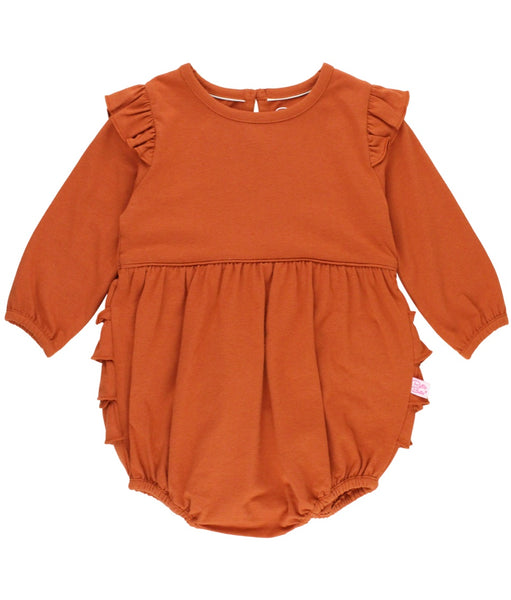 Long Sleeve Flutter Bubble - Rust