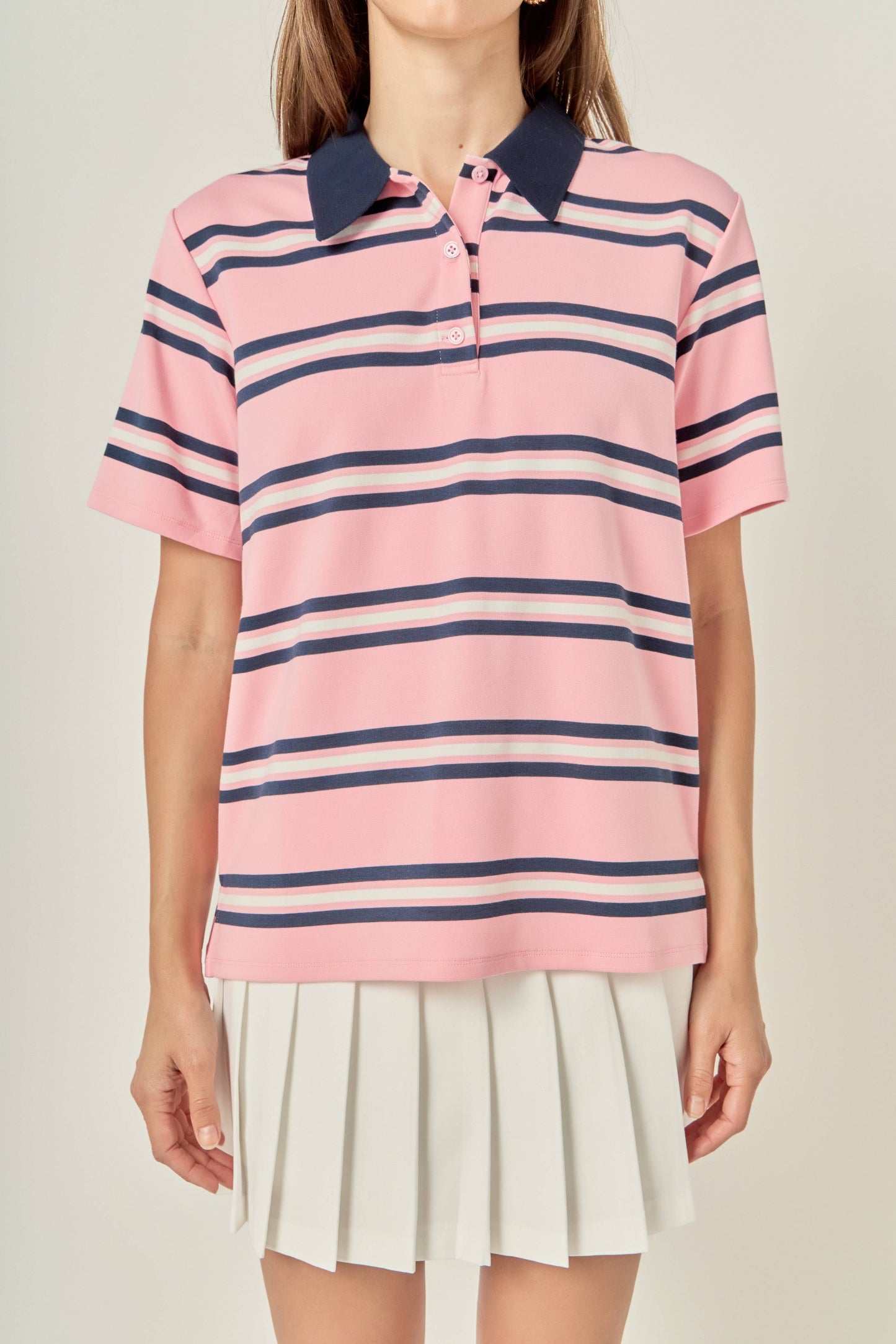 Pink Prep Polo - Pink Stripe