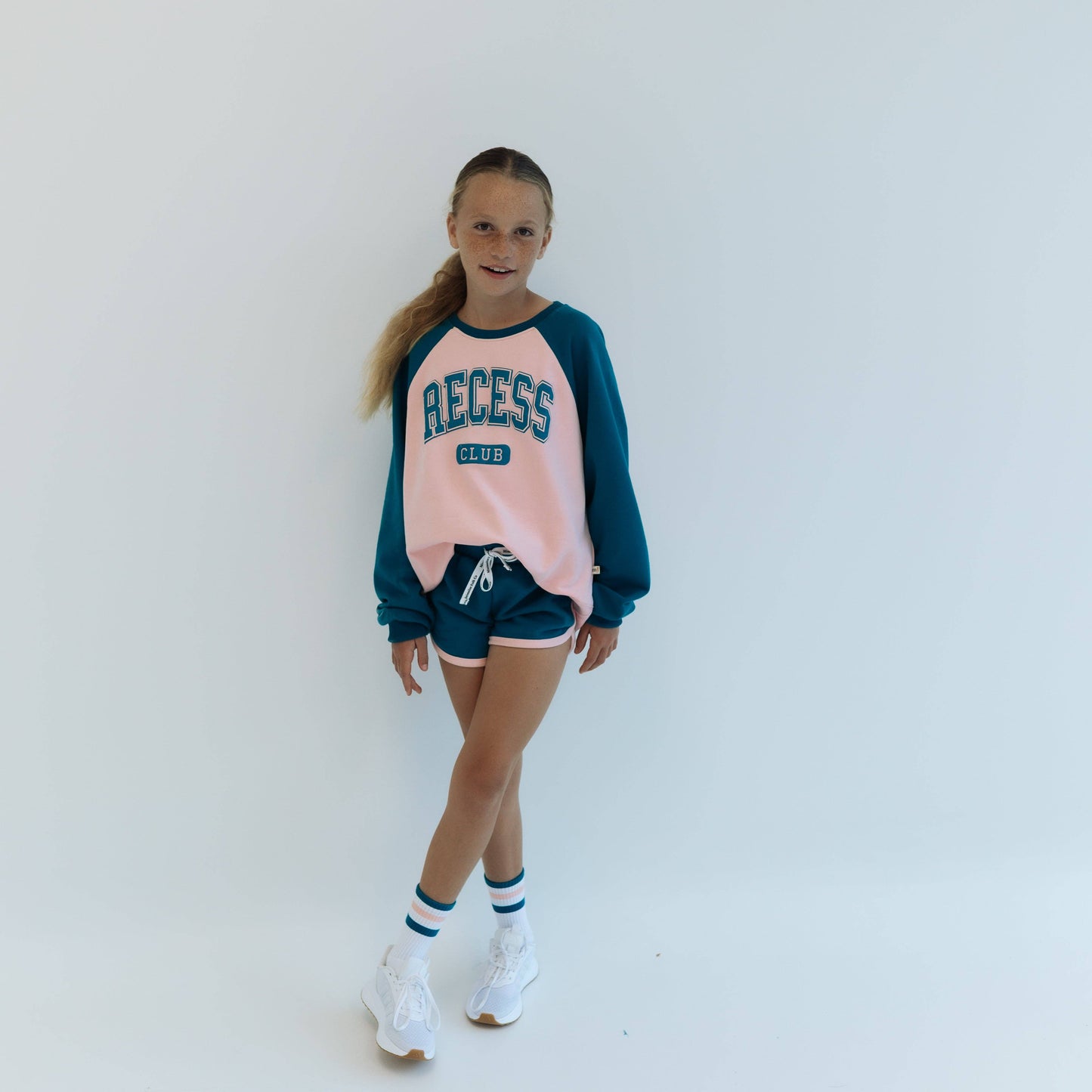 Track Short - Teal & Pink