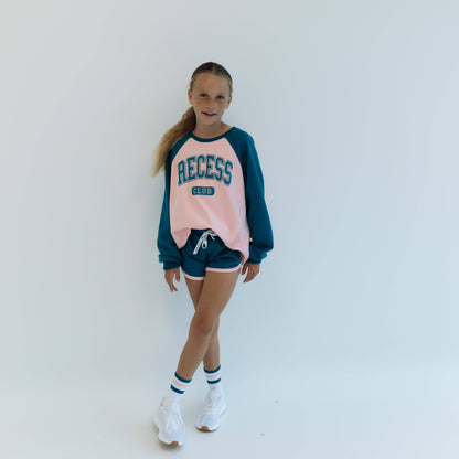 Track Short - Teal & Pink