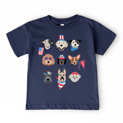 Patriotic Dog Kids Graphic Tee