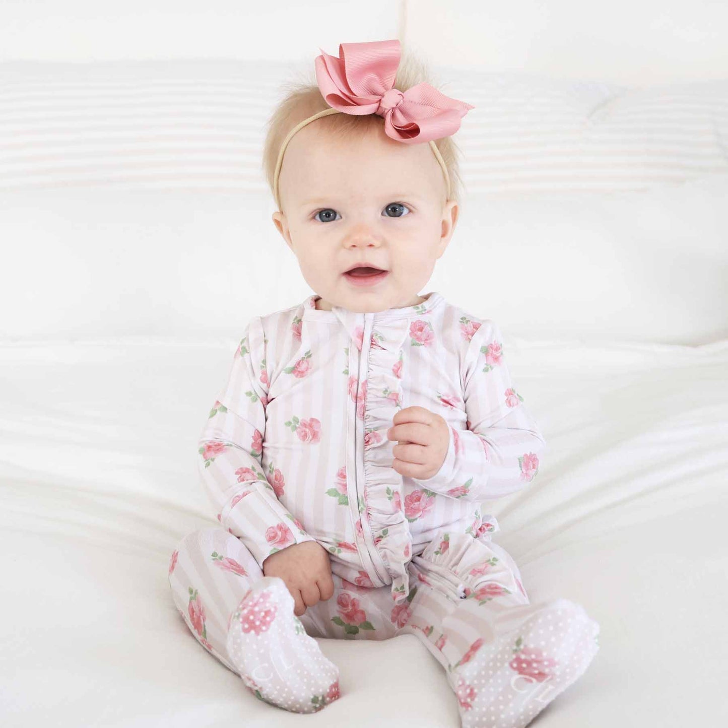 Rosy & Cozy Ruffle Zipper Footie