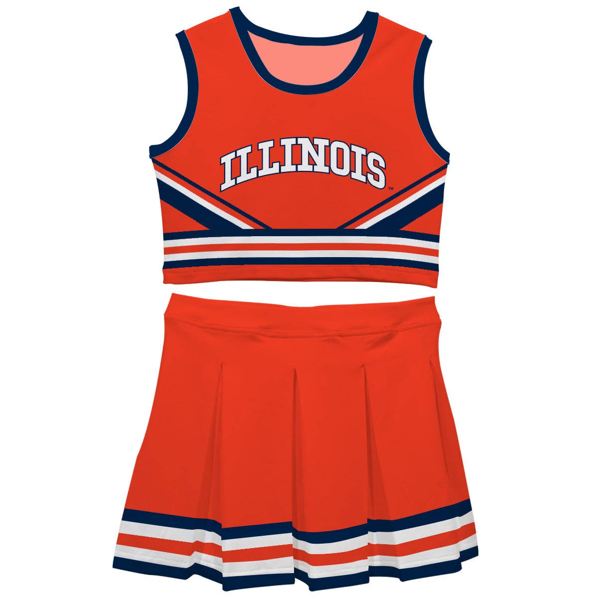 Illinois Fighting Illini Vive La Fete Game Day Orange Sleeveless Cheerleader Set