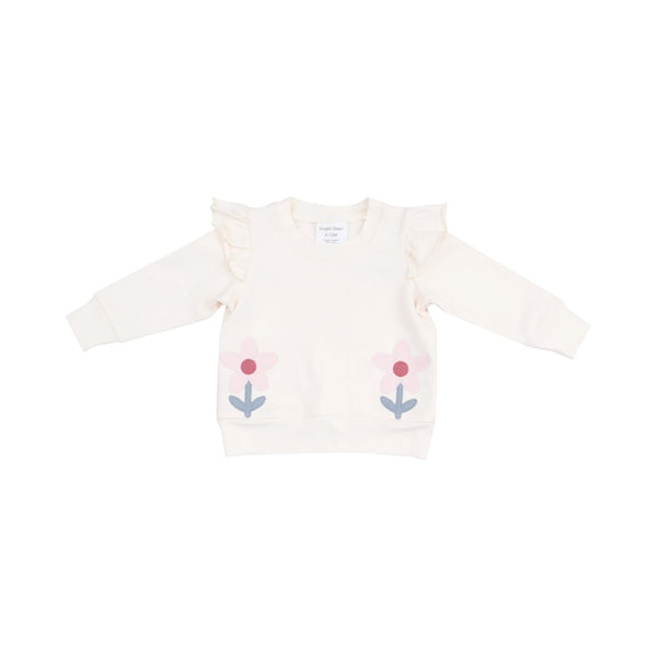 French Terry Ruffle Patch Sweatshirt + Jogger - Danish Daisy