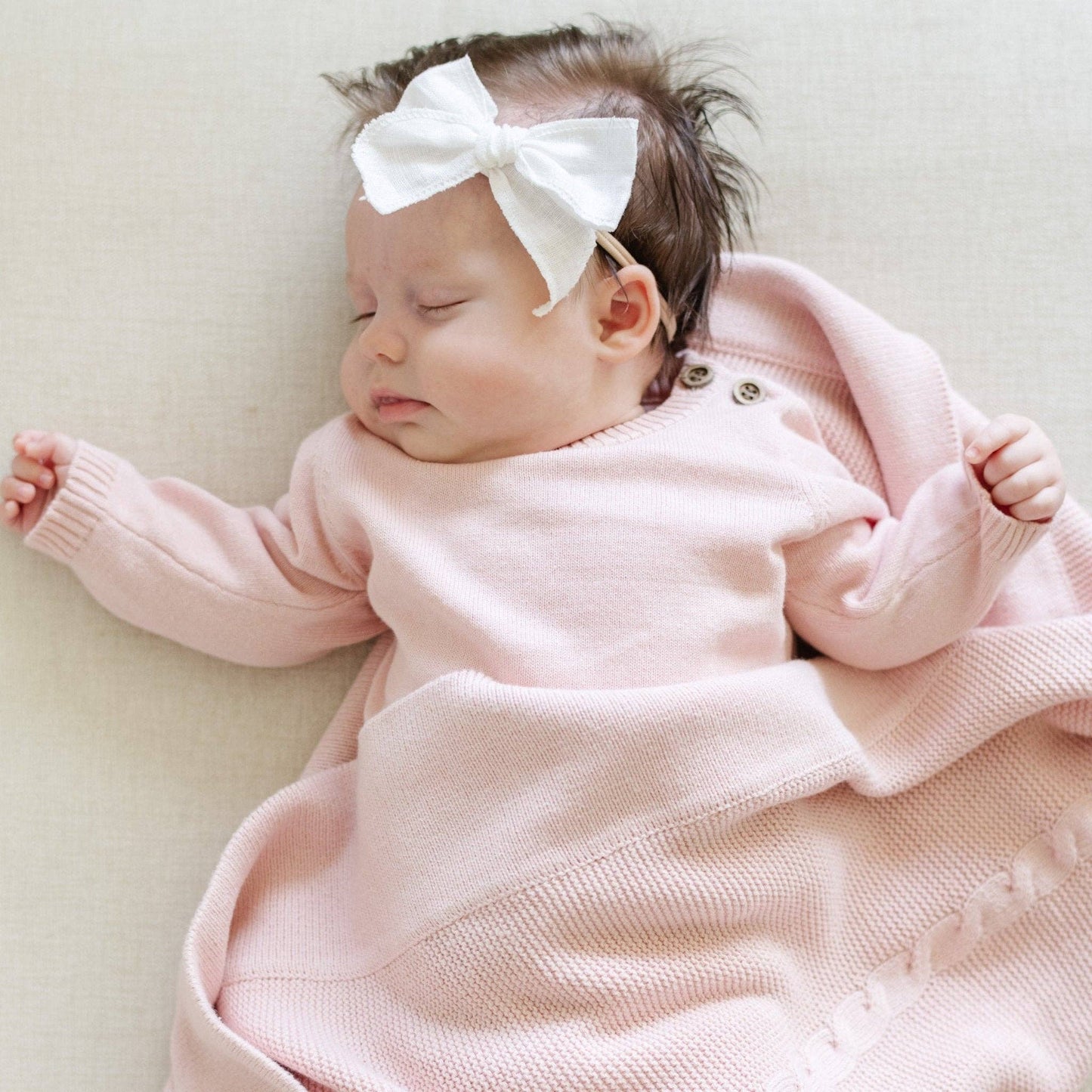 Heirloom Cotton Knit Set - Pink
