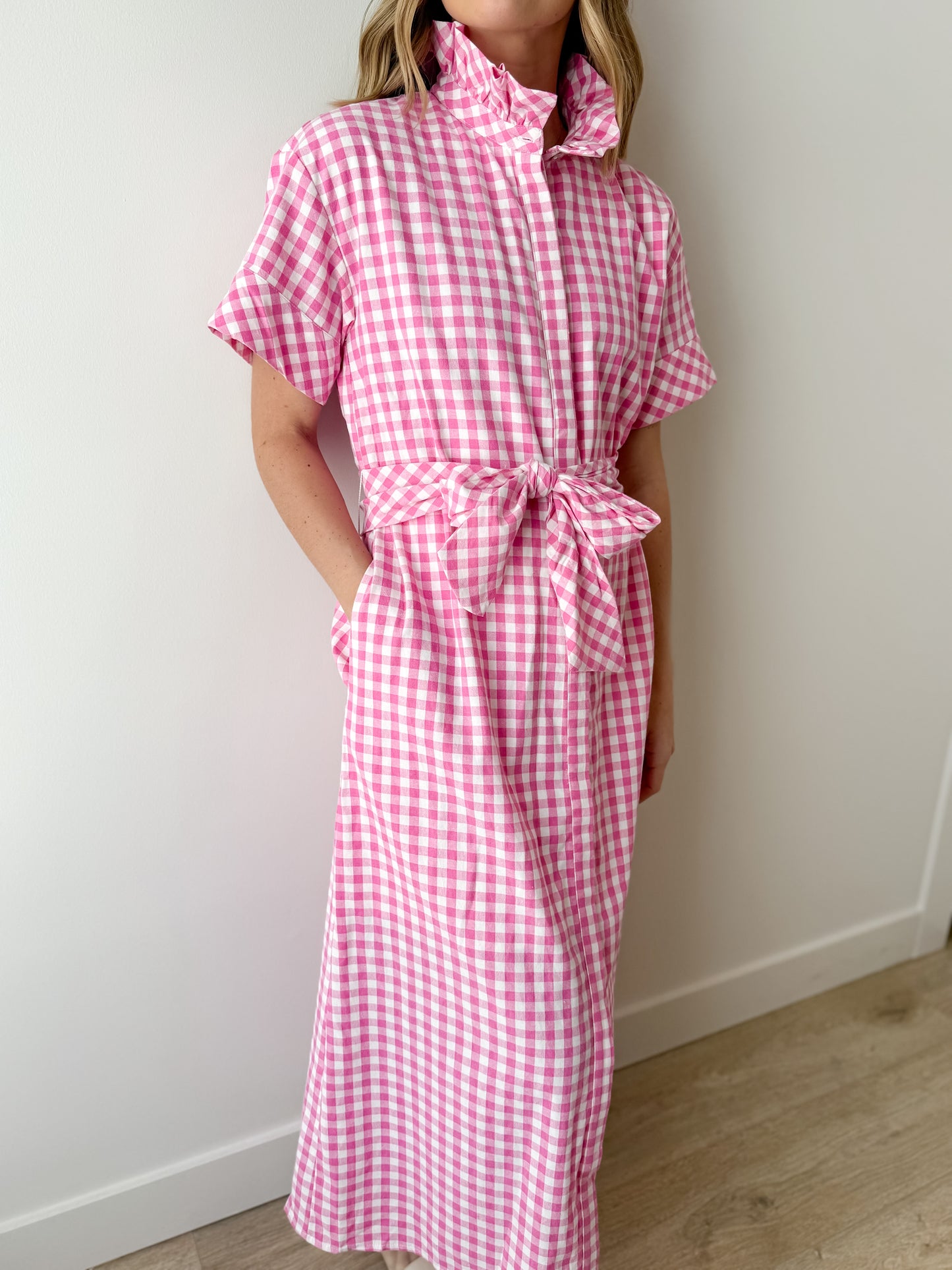 Isabella Dress - Pink Gingham