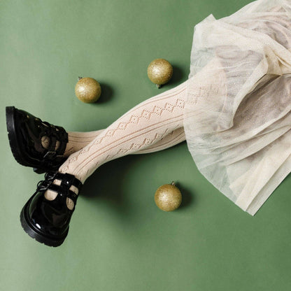 Fancy Knit Tights - Vanilla