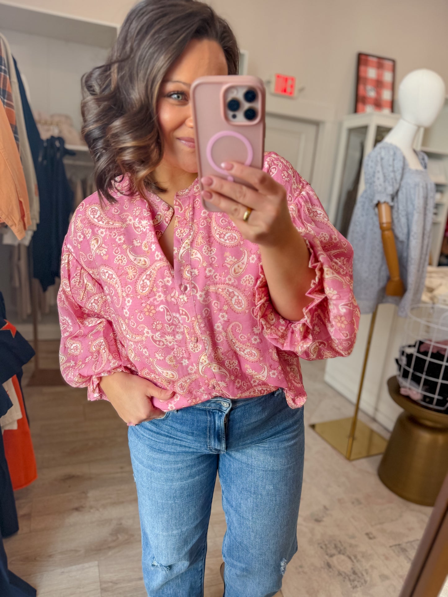 Pink Paisley Blouse