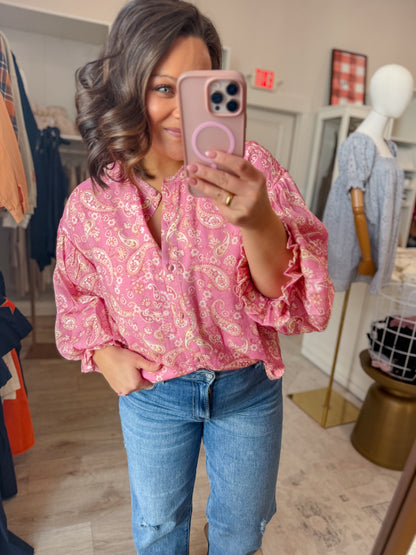 Pink Paisley Blouse