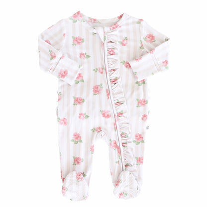 Rosy & Cozy Ruffle Zipper Footie