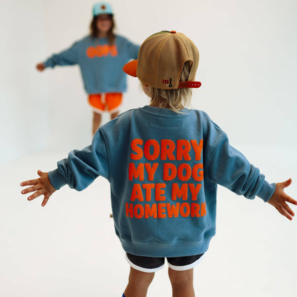 Sorry, My Dog Ate My Homework Graphic Crewneck