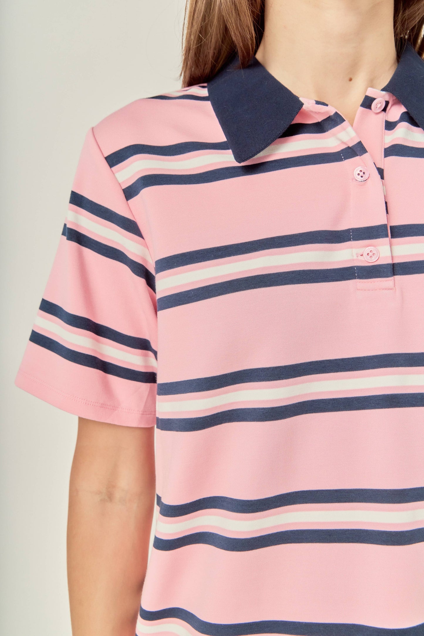 Pink Prep Polo - Pink Stripe