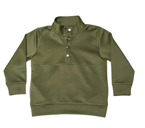 Pierce Performance Pullover - Olive Green
