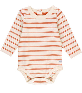 Long Sleeve Body Suite - Pumpkin Spice Stripe