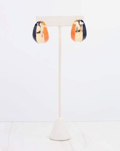 Penney Hoop Earring Navy Orange