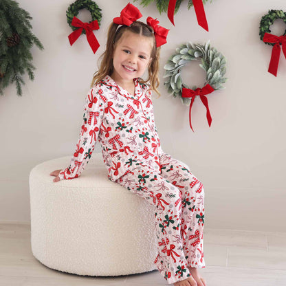 Girl's Two Piece Flare Lounge Set | Bow What Fun