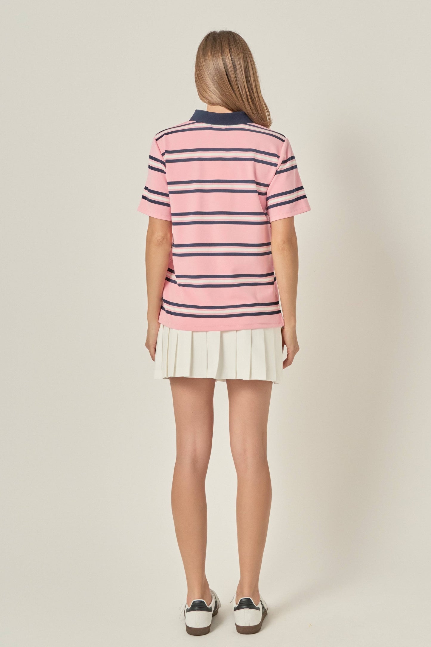 Pink Prep Polo - Pink Stripe