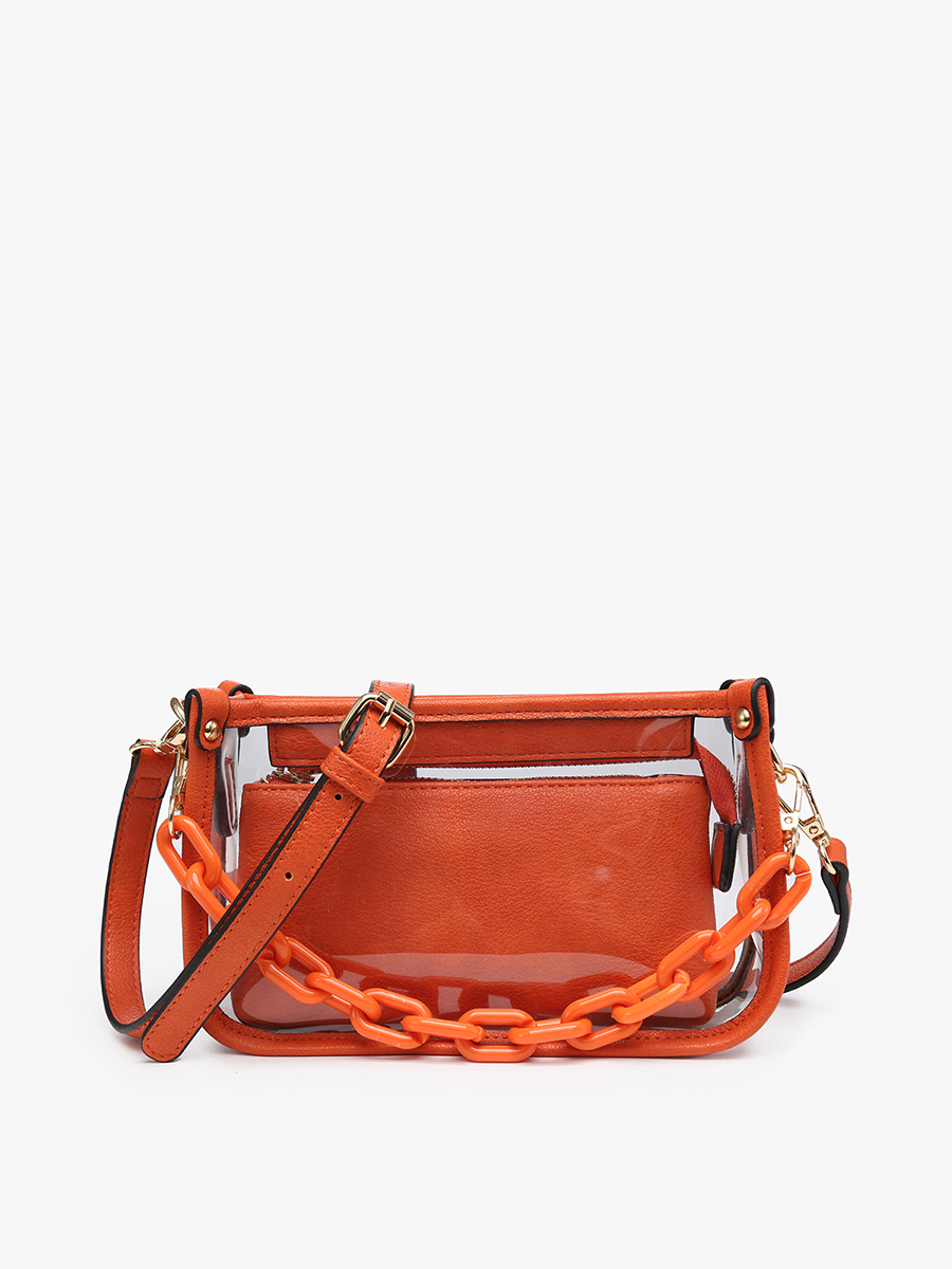 Jessica Stadium Clear Crossbody Bag – Orange