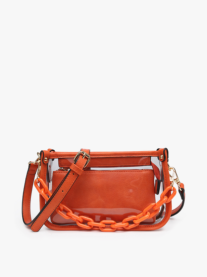 Jessica Stadium Clear Crossbody Bag – Orange