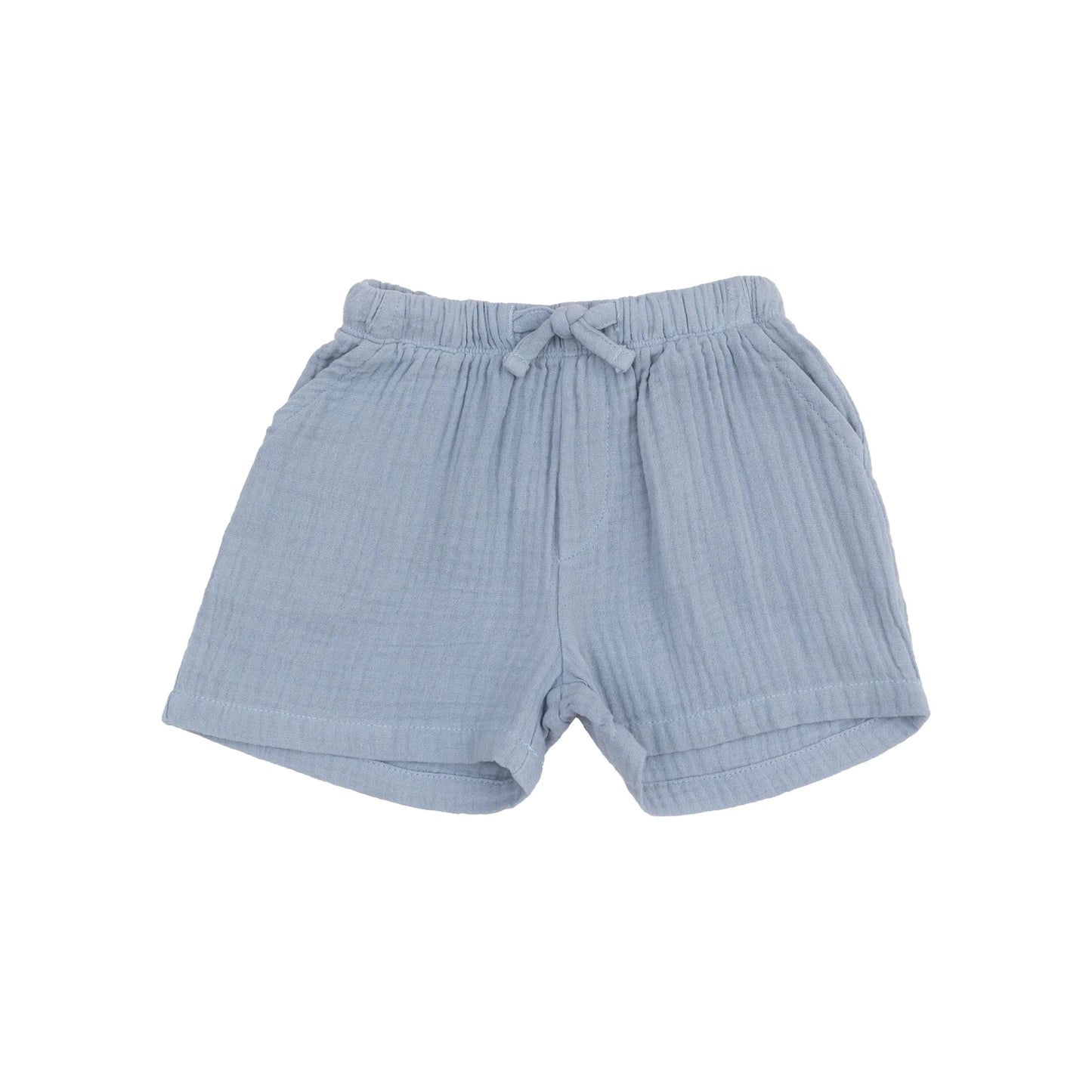 Polo Shirt and Muslin Short - French Stripe Dusty Blue