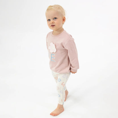 French Terry Oversize Applique Sweatshirt + Leggings