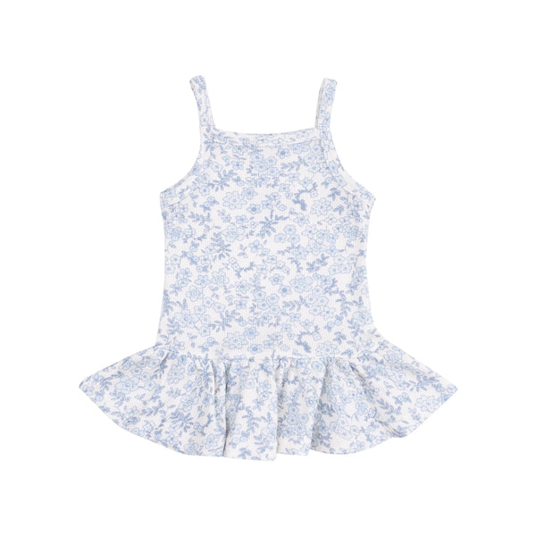 Peplum Tank and Smocked Waist Pants - Blue Calico Floral