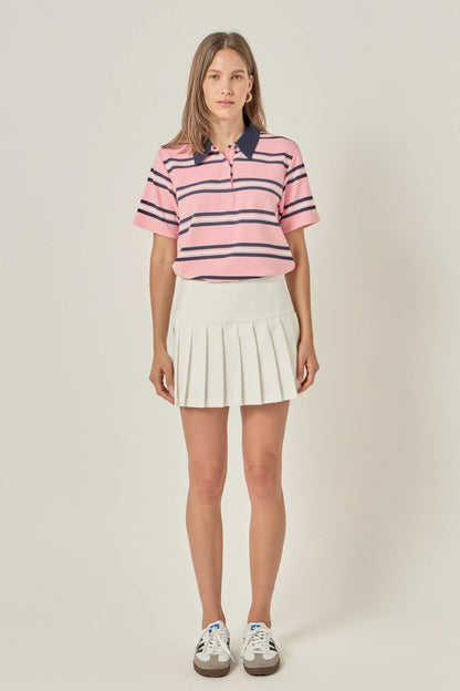 Pink Prep Polo - Pink Stripe