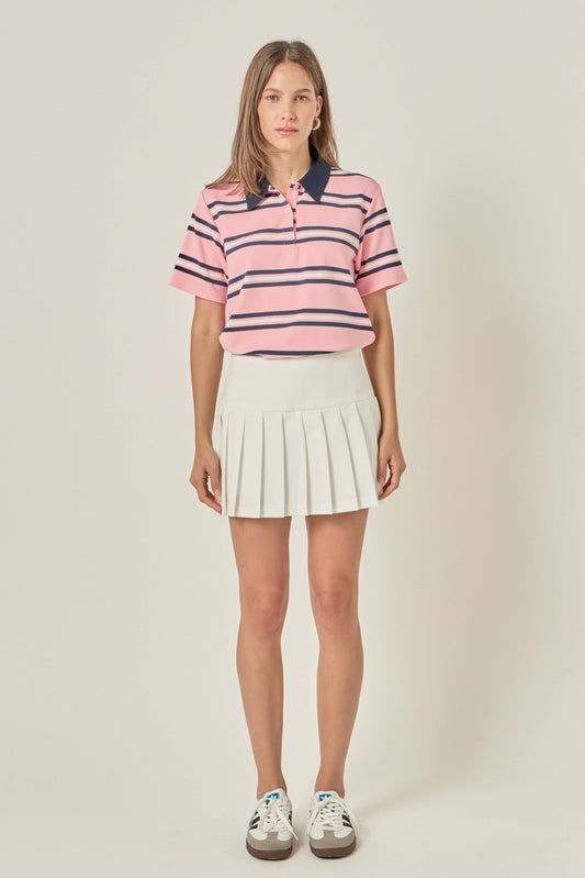 Pink Prep Polo - Pink Stripe
