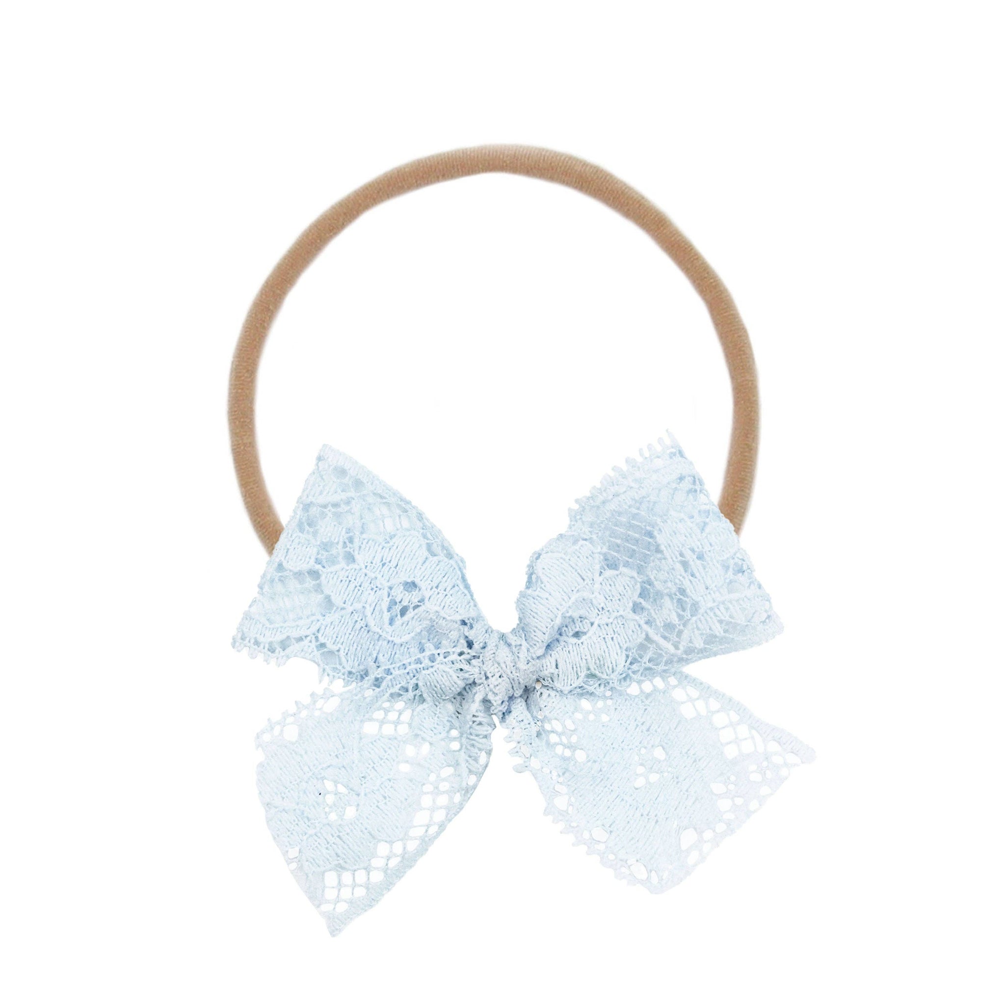 Powder Blue Lace Bow Headband