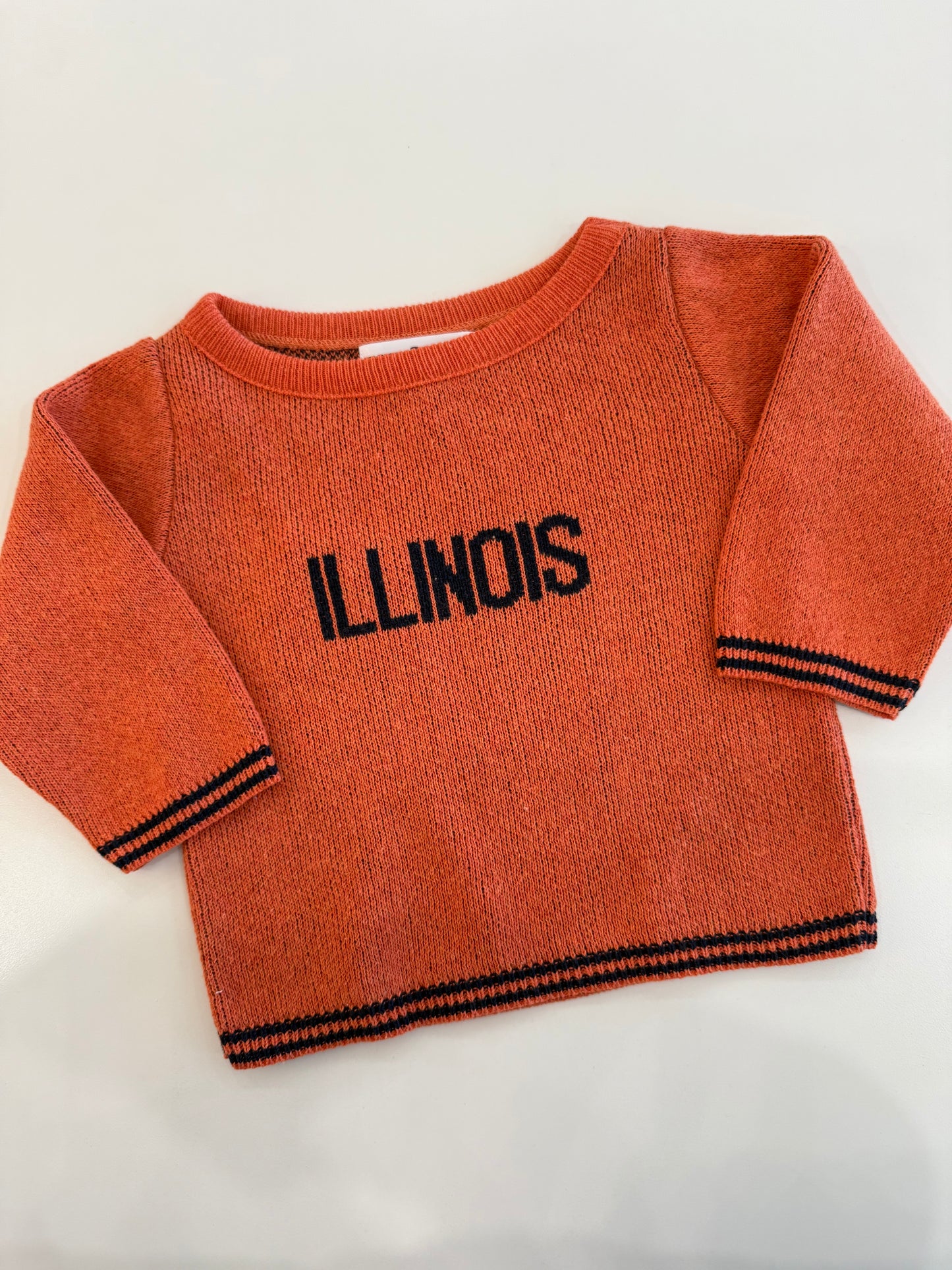 Infant's Orange Knit Illinois Sweater