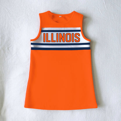 The Illinois | Orange Classic Cheer Dress: Orange / 8