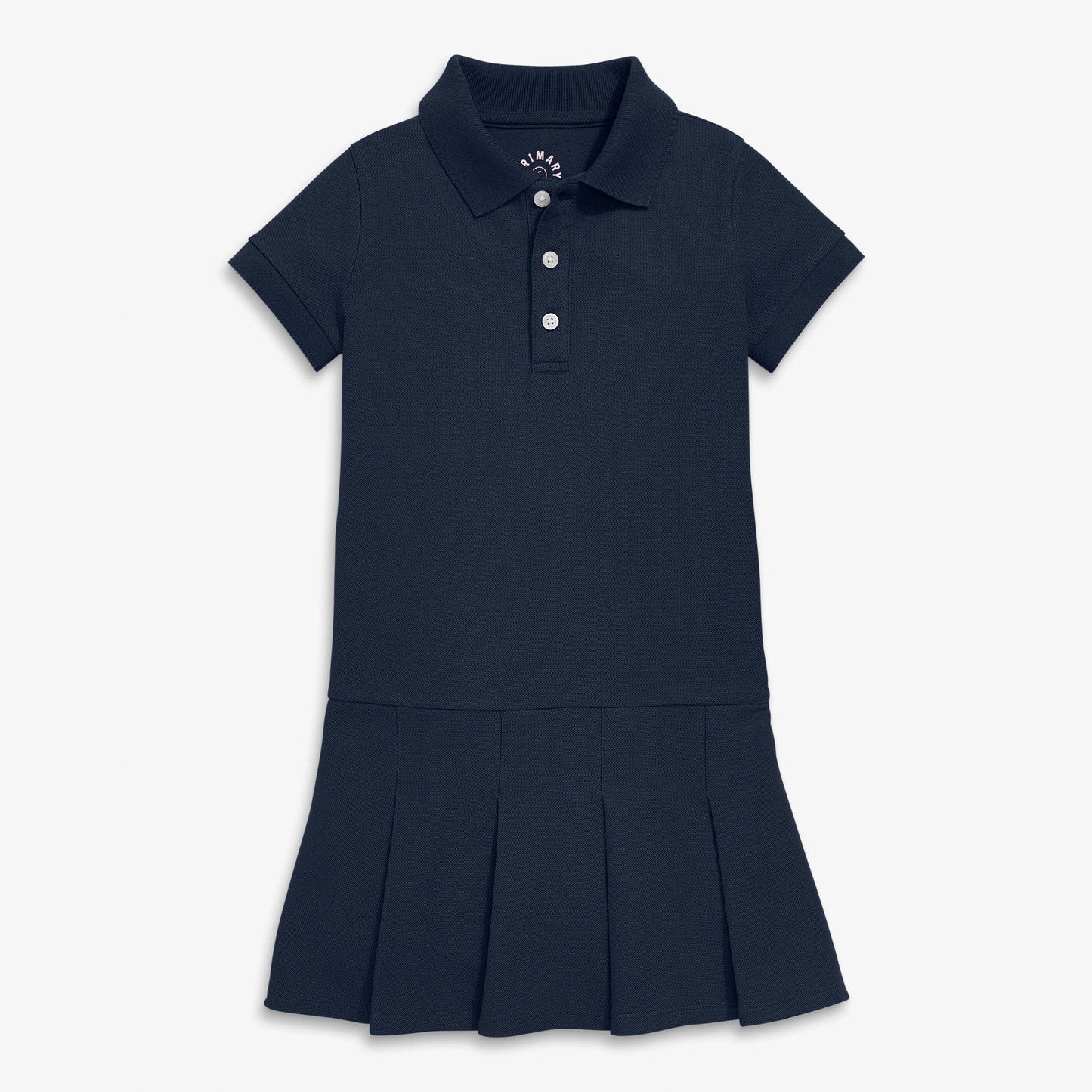 Short Sleeve Pique Polo Dress: Dark Navy