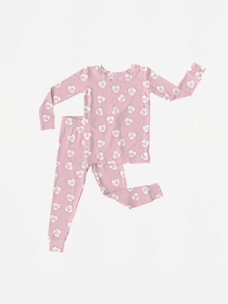 Affirmation Heart Pajamas- Pink 2-3Y (read description)