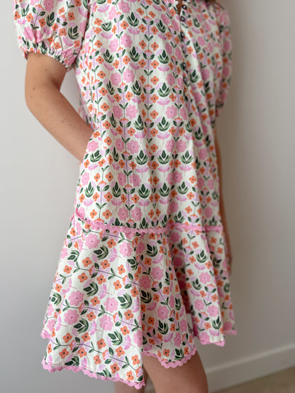 Ellie Dress - Pink Floral