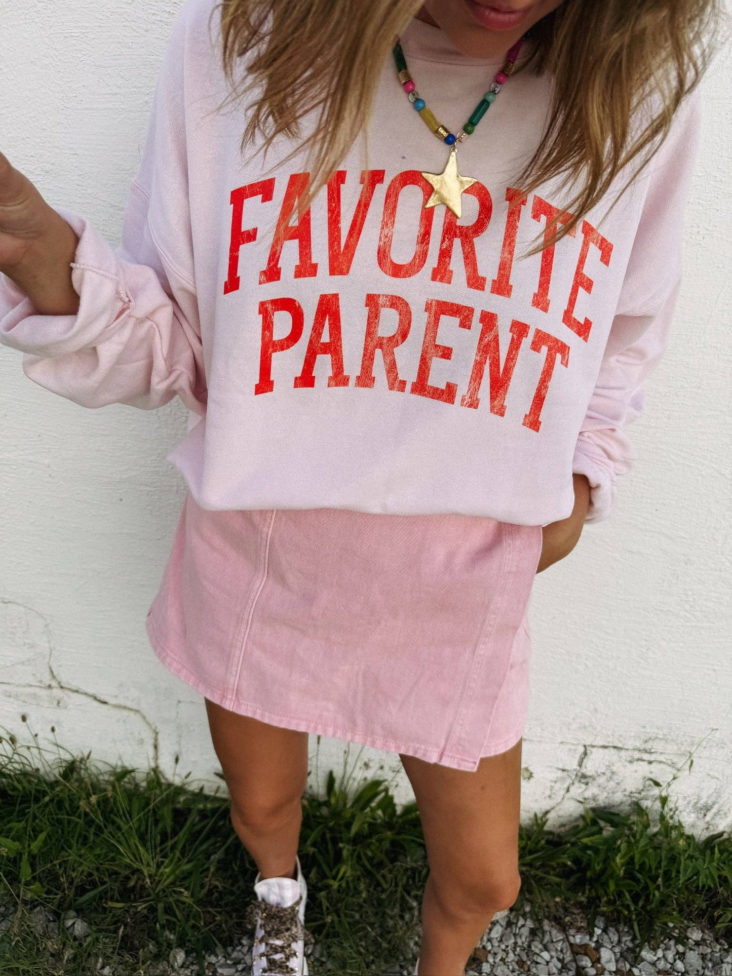 Favorite parent sweatshirt - Blush/Red