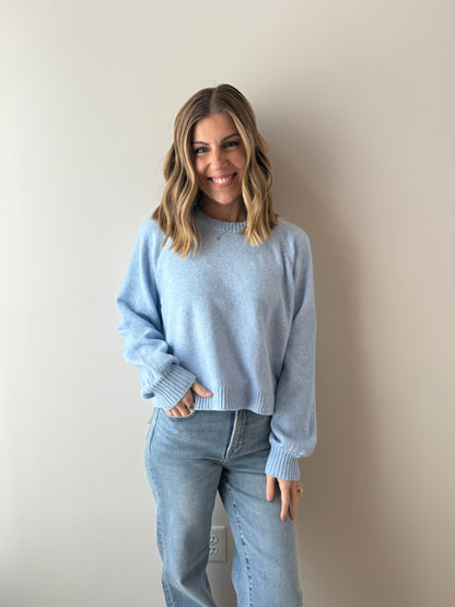 Coming Up Sweater - Light Blue