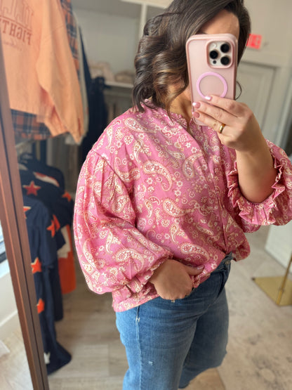 Pink Paisley Blouse