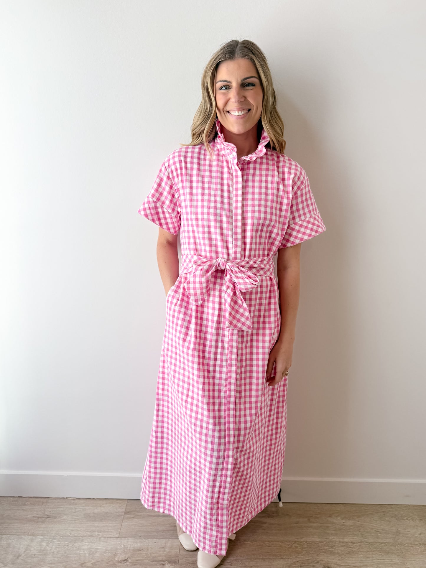 Isabella Dress - Pink Gingham