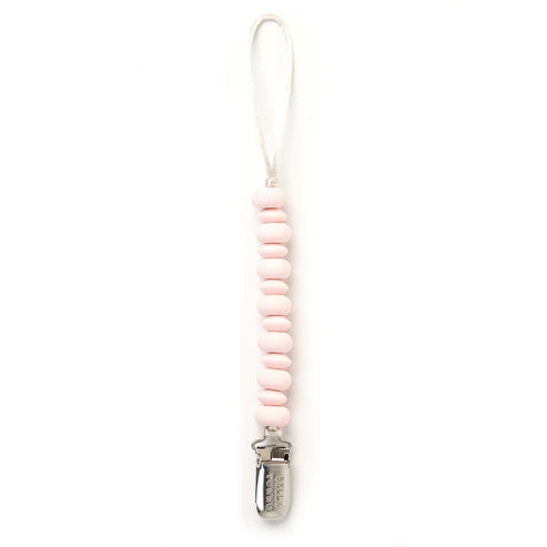 Silicone Beaded Pacifier Clip - Light Pink