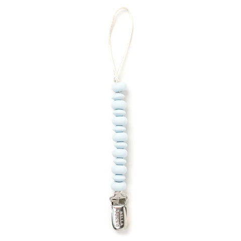 Silicone Beaded Pacifier Clip - Light Blue