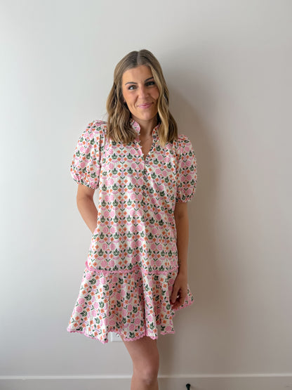 Ellie Dress - Pink Floral