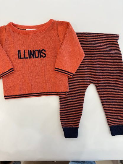 Infant's Orange Knit Illinois Sweater