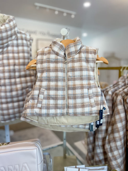 Reversible Flannel Puffer Vest - Child