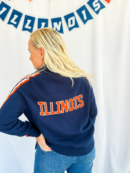 Fighting Illini Women's 1/4 zip Knit Sweater