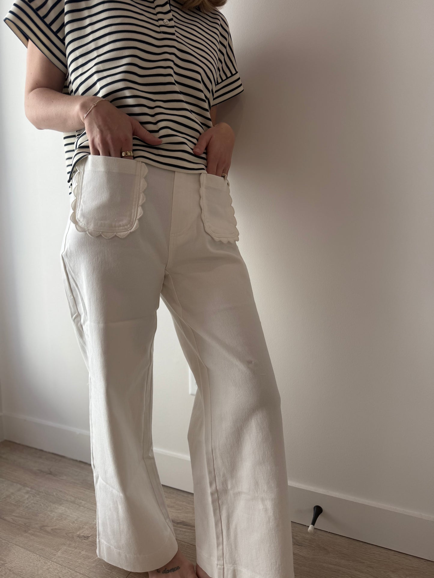 Scalloped Denim - Off White